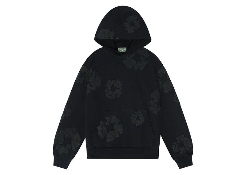 Denim tears cotton wreath hoodie black monochrome - Mentastore