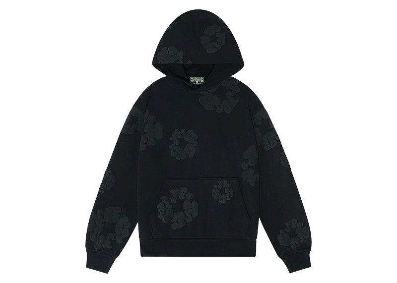 Hanorac cu glugă Denim tears cotton wreath negru monocrom ()