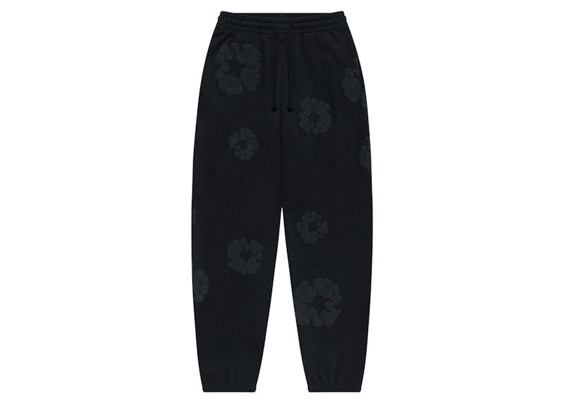 Denim tears cotton wreath sweatpants black monochrome - Mentastore