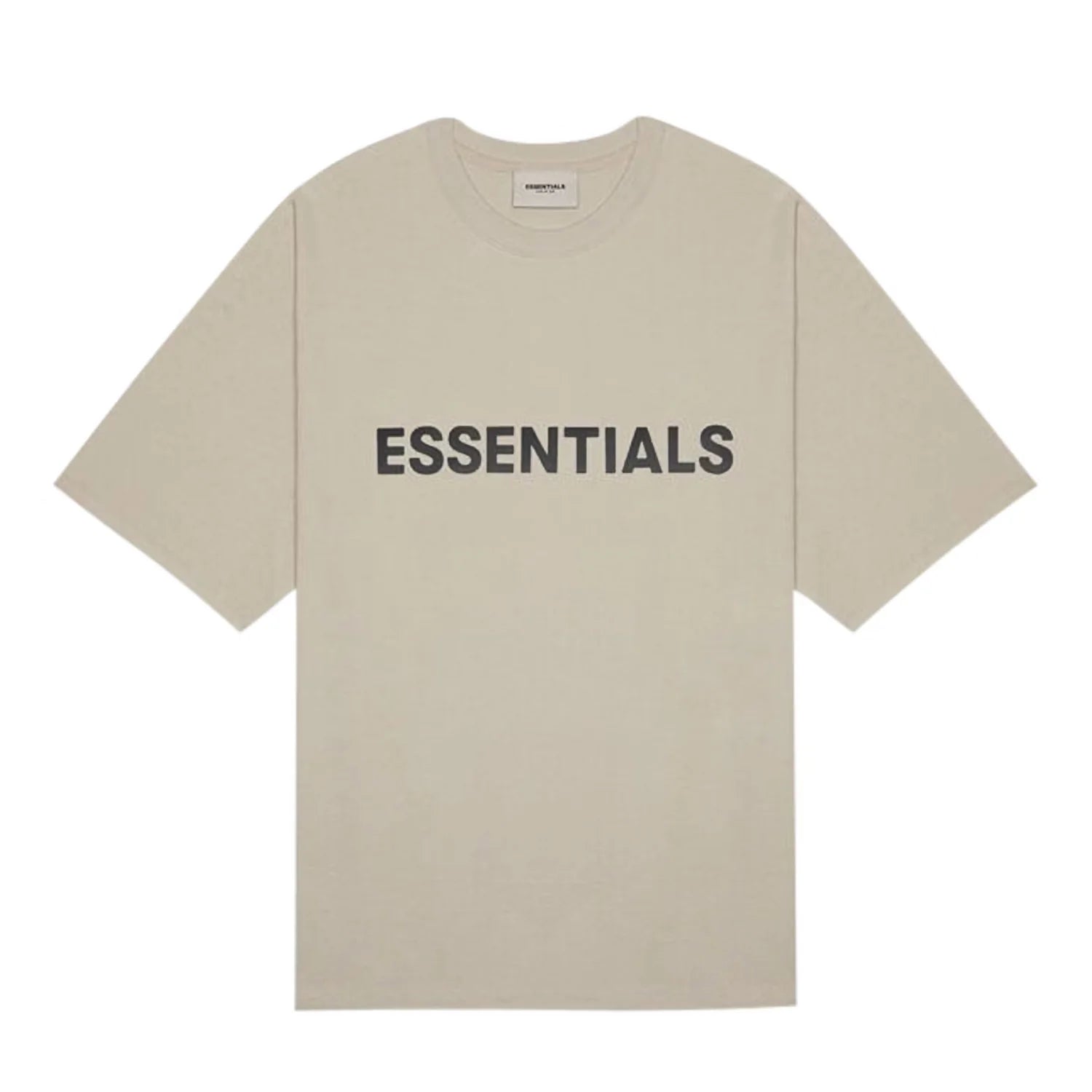 Fear of God Essentials Applique Logo T-Shirt Tan - Mentastore