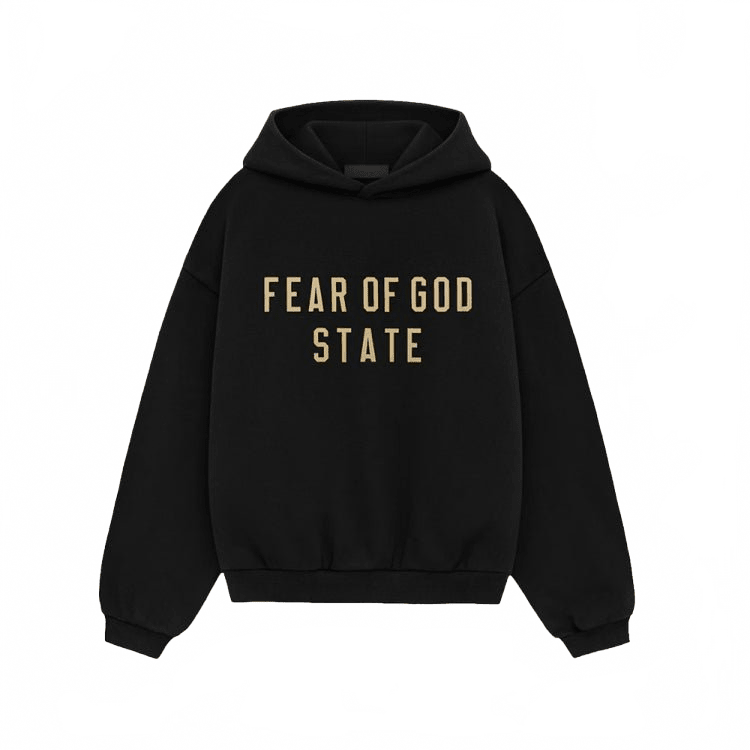 Fear of God Essentials Black State Hoodie Kids -  - Mentastore