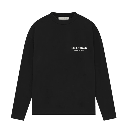 Fear of God Essentials Long - sleeve Tee Jet Black -  - Mentastore