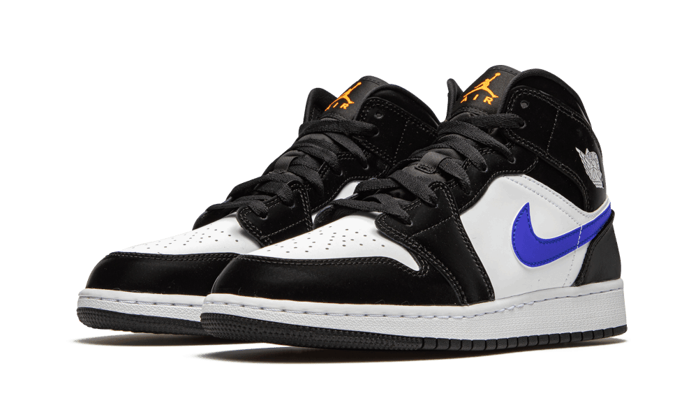 Jordan 1 Mid Black Racer Blue GS - Mentastore