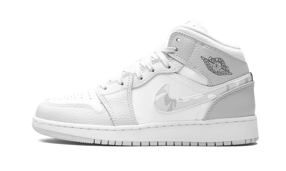 Jordan 1 Mid SE Swoosh Logo Grey Camo - DD3235-100 - Mentastore