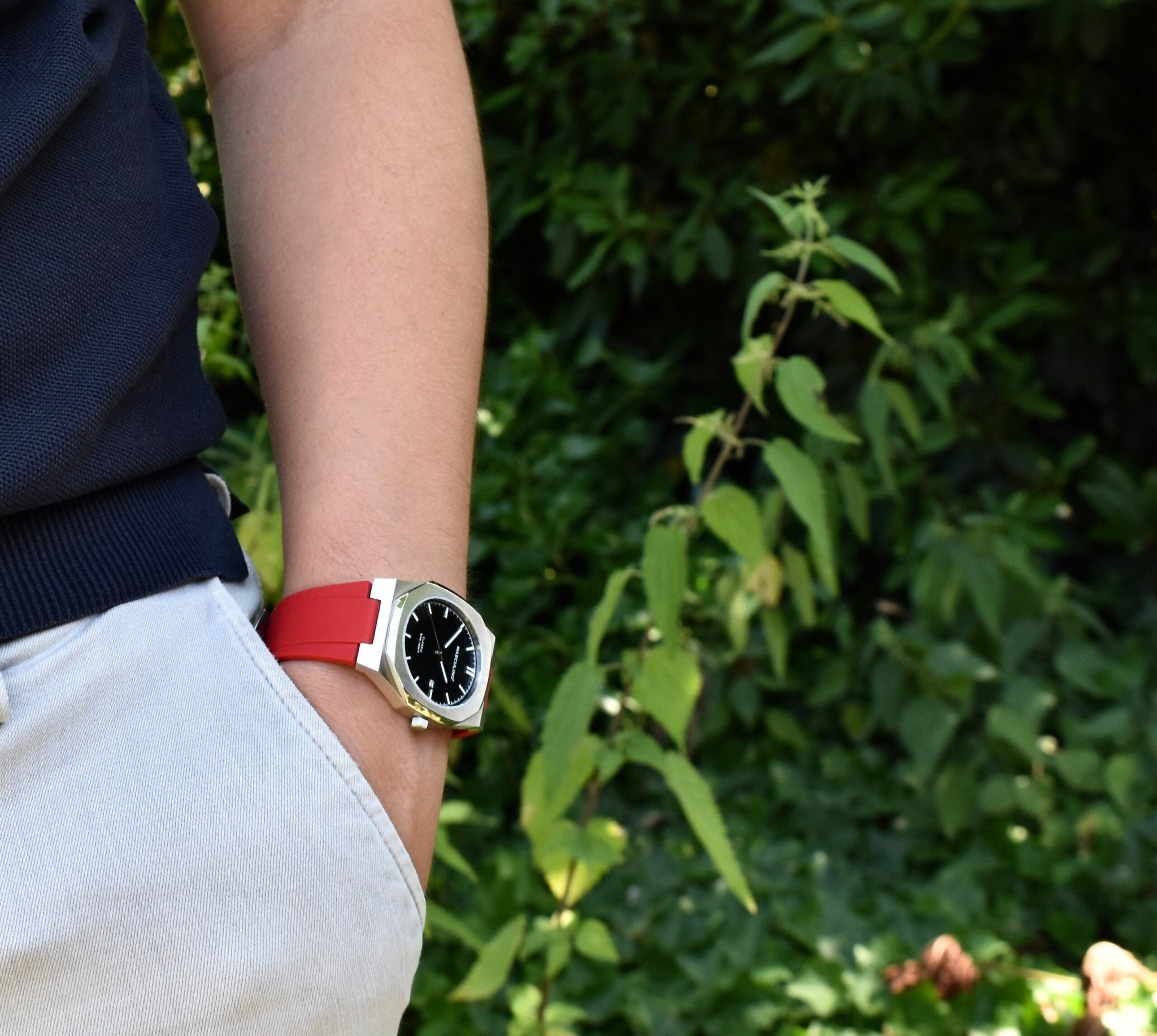 Masculino - Red strap Steel - Mentastore