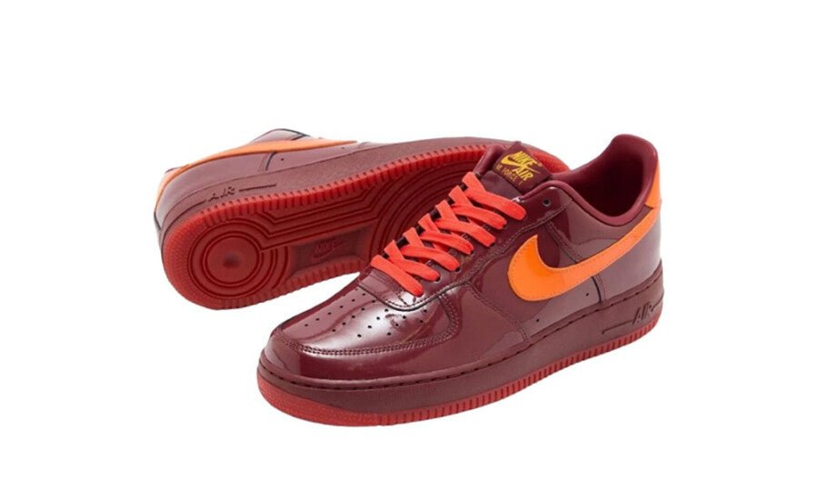 Nike Air Force 1 Low Patent Leather Dark Team Red Safety Orange - IO4489-601 - Mentastore