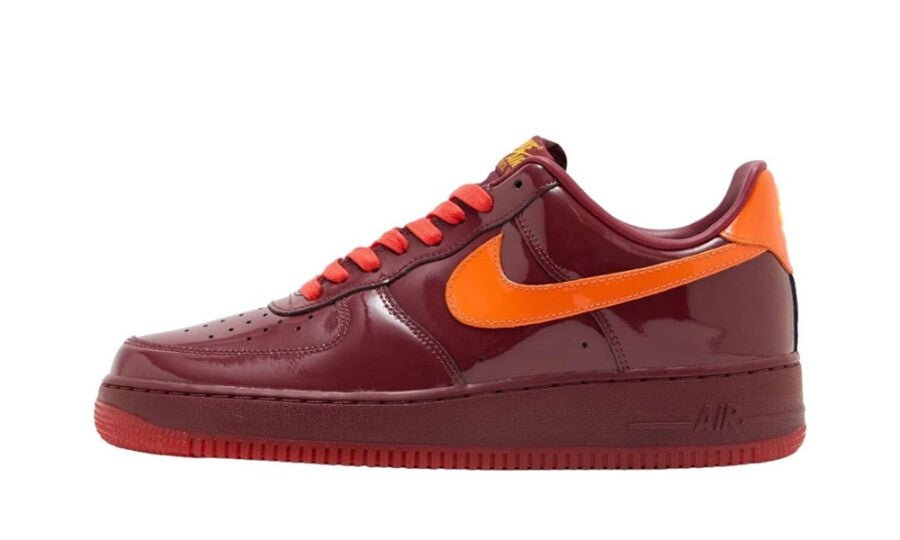 Nike Air Force 1 Low Patent Leather Dark Team Red Safety Orange - IO4489-601 - Mentastore