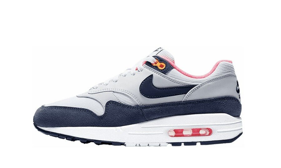 Nike Air Max 1 Pure Platinum Midnight Navy Racer Pink (Women's) - 319986-116 - Mentastore