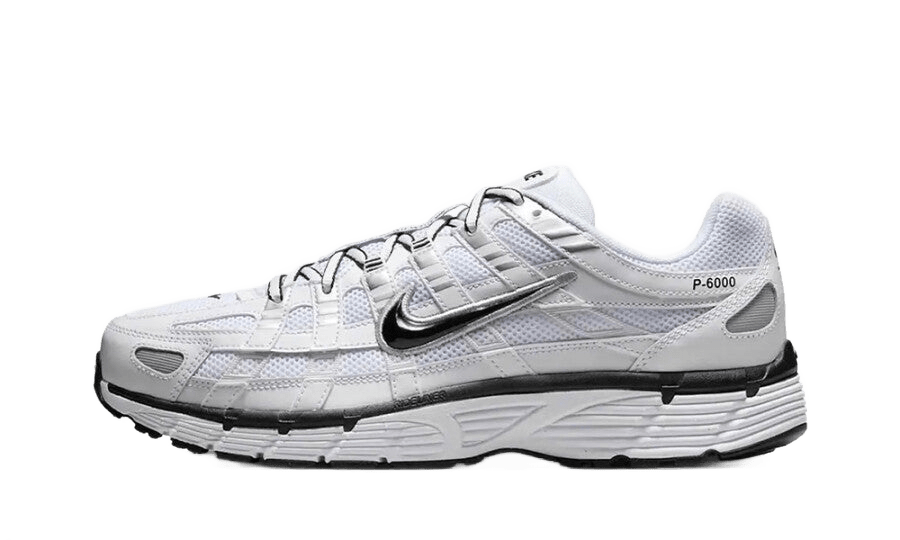 Nike P-6000 White Metallic Silver Black