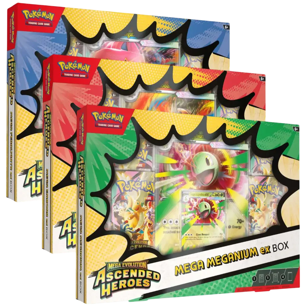 Pokémon Ascended Heroes - EX Box Mega Meganium, Feraligtr or Emboar -  - Mentastore