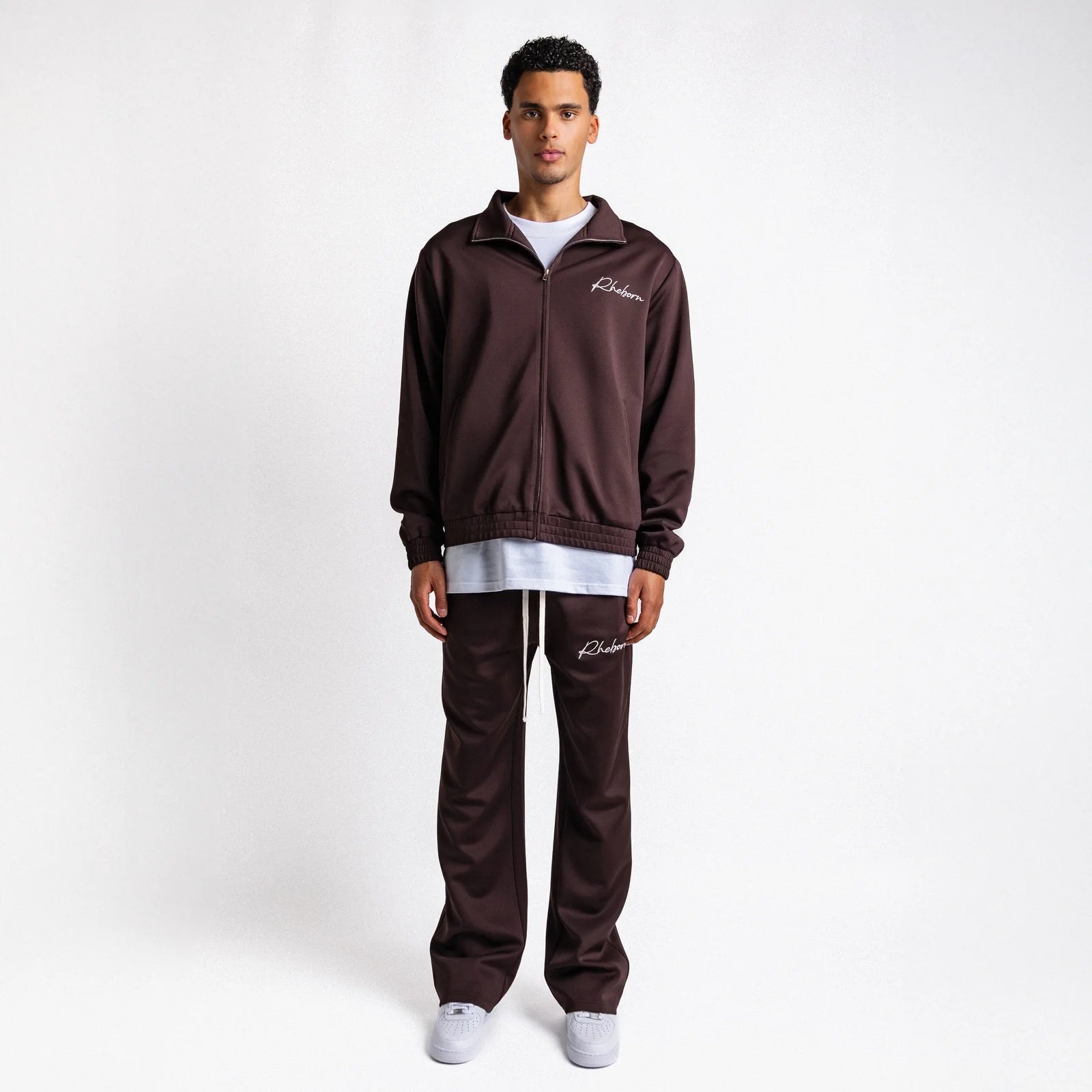 Rheborn Handwritten Logo Tracksuit Chocolate Brown -  - Mentastore