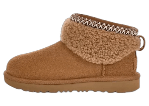 UGG Classic Ultra Mini Maxi Curly Boot Chestnut (Kids) - 1157730K-CHE - Mentastore