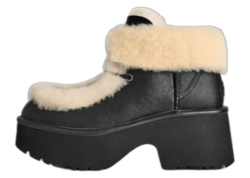 UGG Esmee Leather Lace Up Boot Black (Women's) - 1176110-BLK - Mentastore
