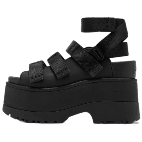 UGG GoldenRise Platform Sandals Black (Women's) - 1167431-BLK - Mentastore